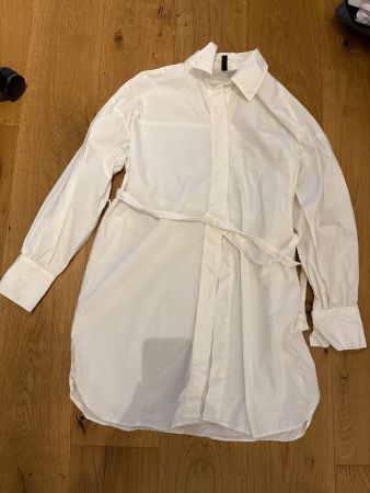 H&MWhite Cotton Shirt dress, size S