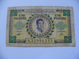 French Indochina 1 Piastre 1953, Gebraucht (Serie A)