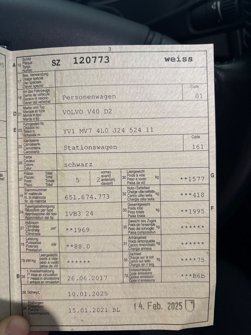 Volvo Automobili: Volvo V40 D2 – Usato da Seewen SZ venduto da jovi103 9