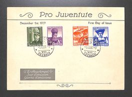 1939 FDC Pro Juventute Ersttagsbrief illustriert. EXTREM RAR