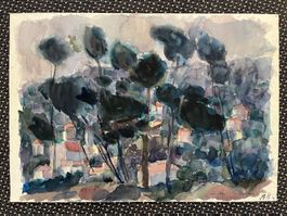Aquarell / Landschaft von MAX HELLSTERN       (ID B5889)
