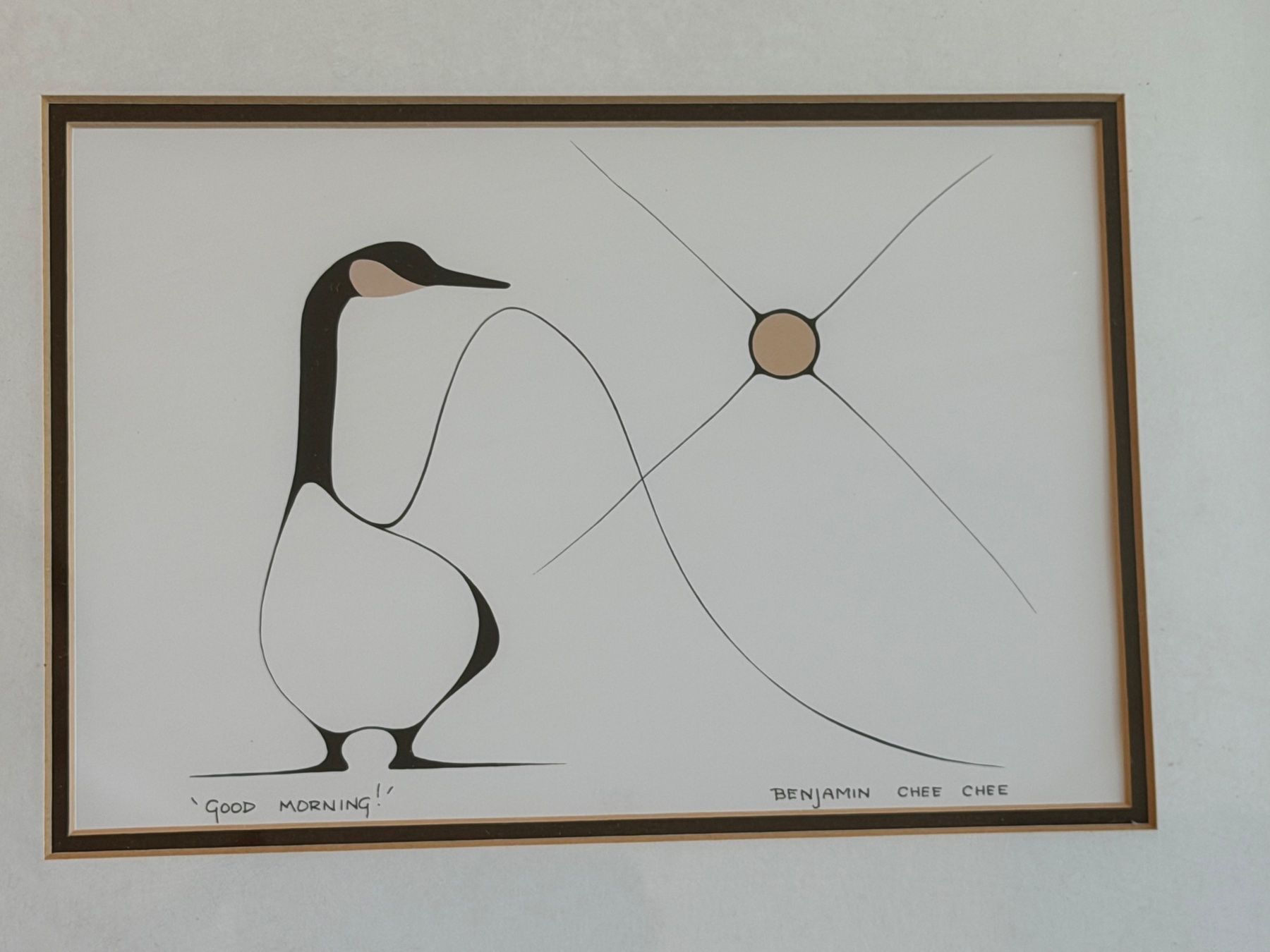 Dipinti: Gerahmtes Kunstwerk Benjamin Chee Chee Goose 'Guten Morgen' – Usato da Basel venduto da PAUL_ART 1