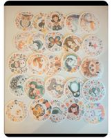 Lot d'autocollants ronds motifs animaux et fleurs