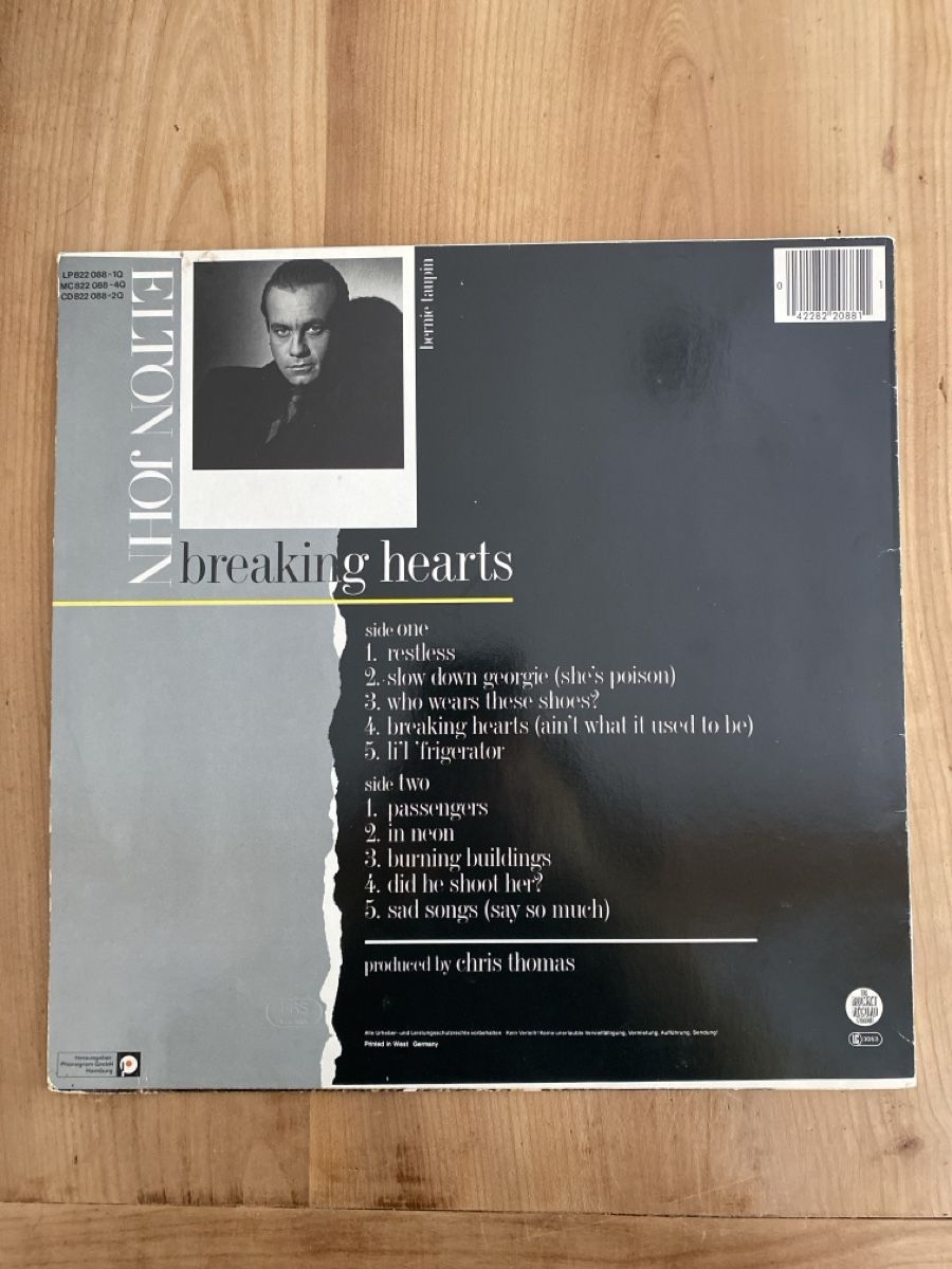 Dischi in vinile: Elton John - Breaking Hearts - Vinyl LP – Usato da Reichenbach i. K. venduto da pre_loved 1
