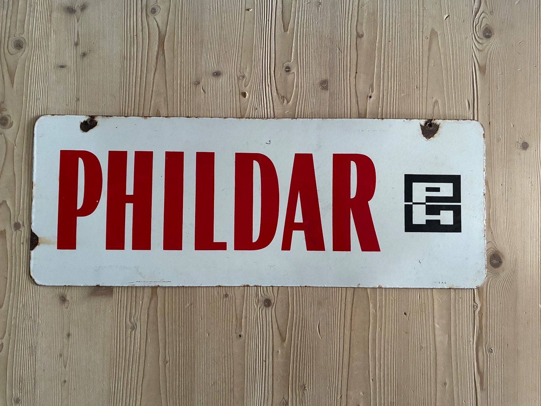 Schilder: Altes doppelseitiges Emailschild Phildar – Gebraucht aus Steffisburg von Reitschel5 3