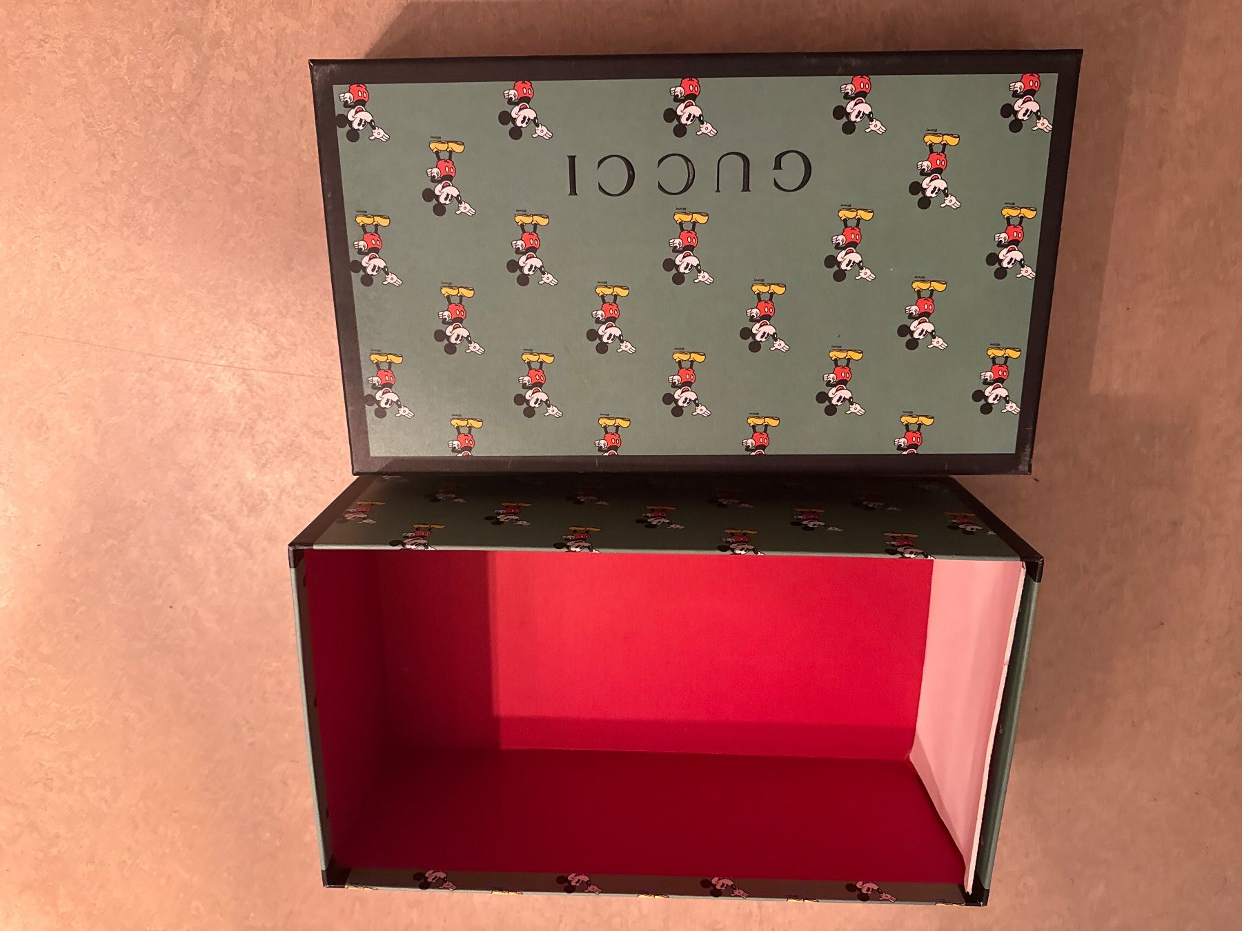 Transportkisten: GUCCI Box Mickey Mouse Muster grün neu – Gebraucht aus Winterthur von jas_k87m 1