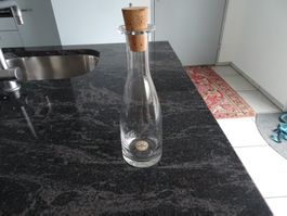 Glasi Hergiswil  Flasche mit Korkzapfen  Ca. 5dl.  ANTIK