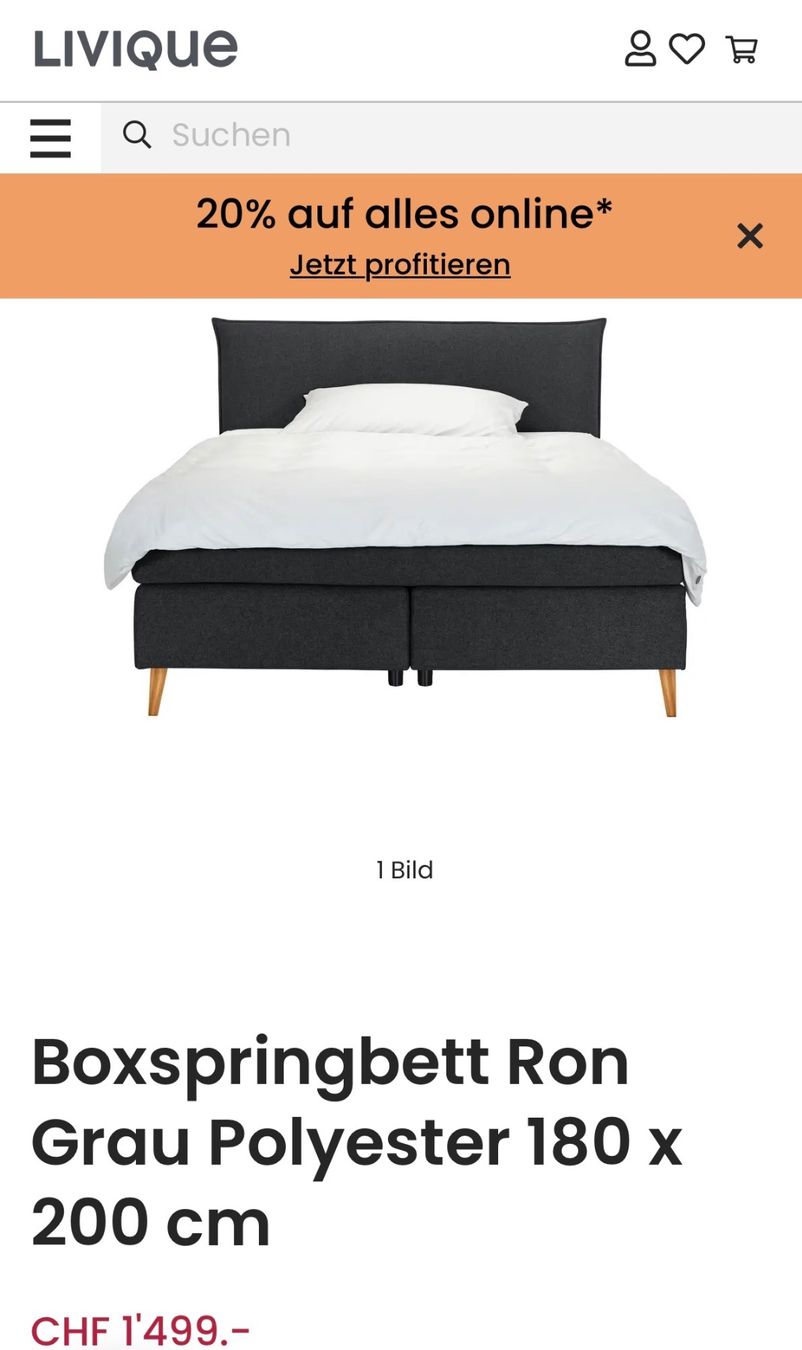 Letti: Boxspringbett180x200 cm guter Zustand – Usato da Bilten venduto da alb_v67g