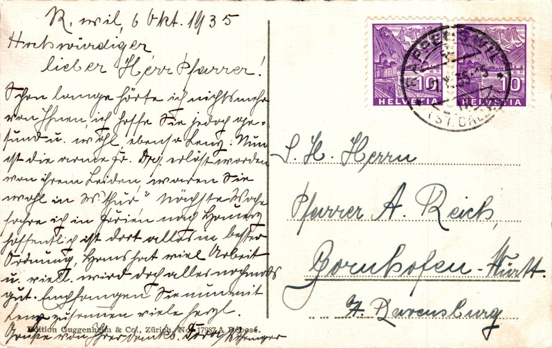 Cartes postales: Rapperswil. Kapuzinerkloster – D'occasion à Bronschhofen par Astore 1