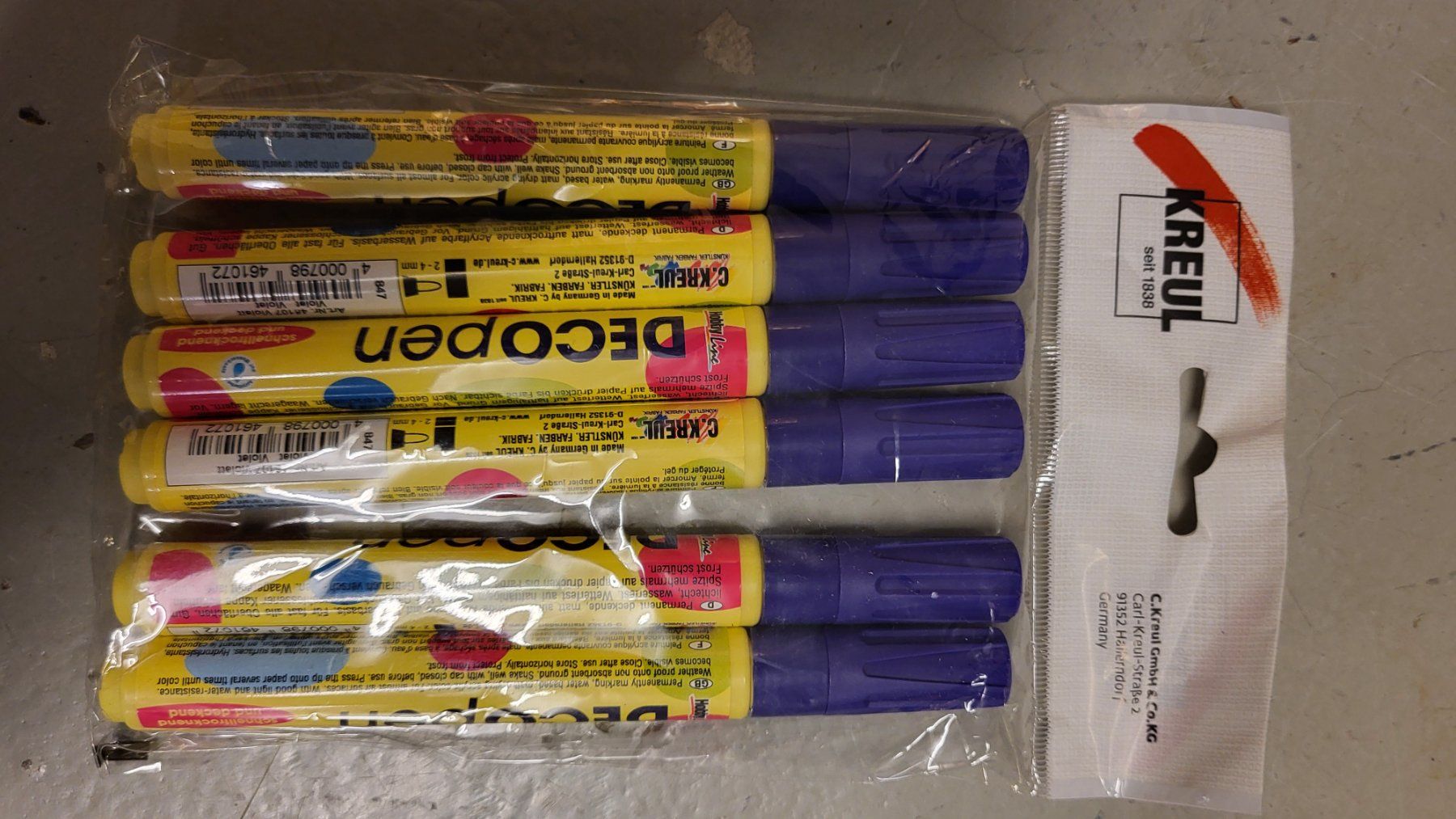 Stifte & Marker: 6 Stück violette Kreul Deco Pen, Neu – Neu und originalverpackt aus Strengelbach von maskil
