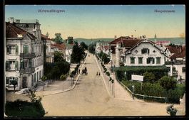AK Kreuzlingen, Hauptstraße mit Restaurant Rebstock aus der 