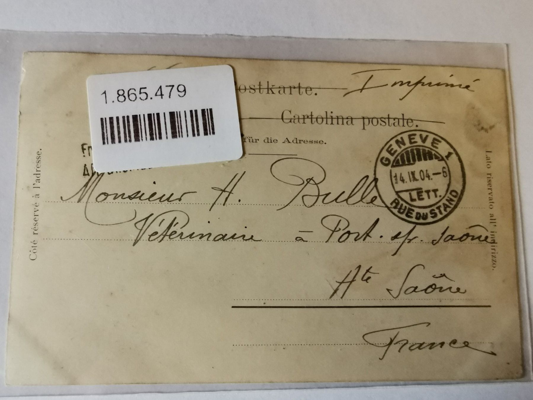 Cartoline postali: CP Genève - La Gare 1904 – Usato da Pailly venduto da jme99 1