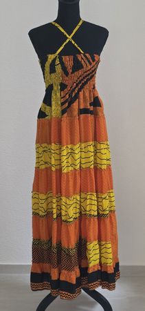 Maxikleid / Sommerkleid Seide  Ethno Muster M/L/XL 
