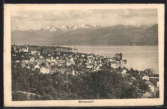 Cartes postales: AK Männedorf, Gesamtansicht, 1919 – D'occasion à Berlin par bartko-reher