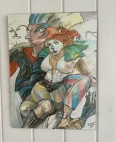 Aquarell „Harlekin & Fetisch“ M.Hegetschweiler“
