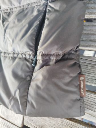 Moncler Padded Down Vest Brown Quilted Zip Pockets