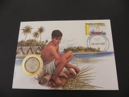 Münzbrief - 1987 - Malediven 1 Rufiyaa 1982