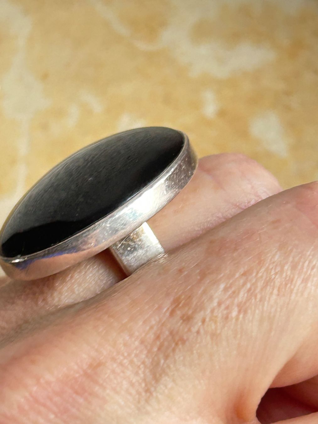 Anelli: Grosser Onyx Ring Silberfassung (Grösse 55) – Usato da Laufen venduto da belleskulptur 3