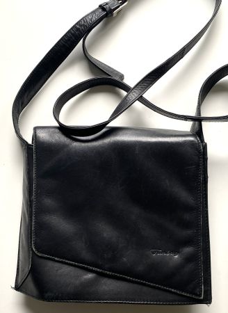 TASCHE Umhängetasche FUNBAG Leder schwarz