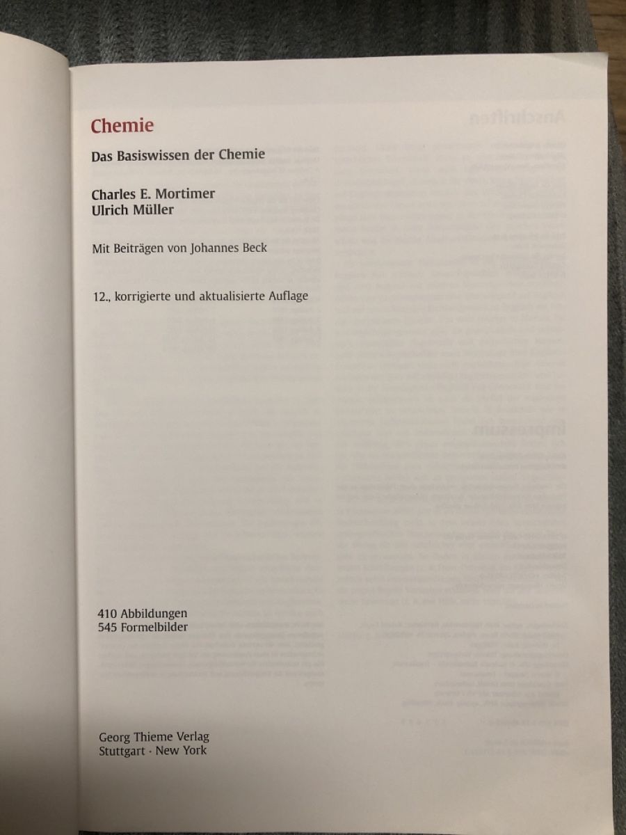 Libri: Buch Thieme Chemie Basiswissen – Usato da Zürich venduto da sab_d82w 3