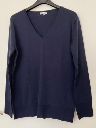 Marie Lund 100% Merinowolle Pullover Gr XXL marineblau NWRT