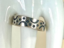 925 Silber Bandring  - Pop-Art-Design - UNISEX Gr. 64 modern