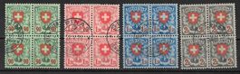 Viererblockserie 163 - 166 gestempelt Ausgabe 1924