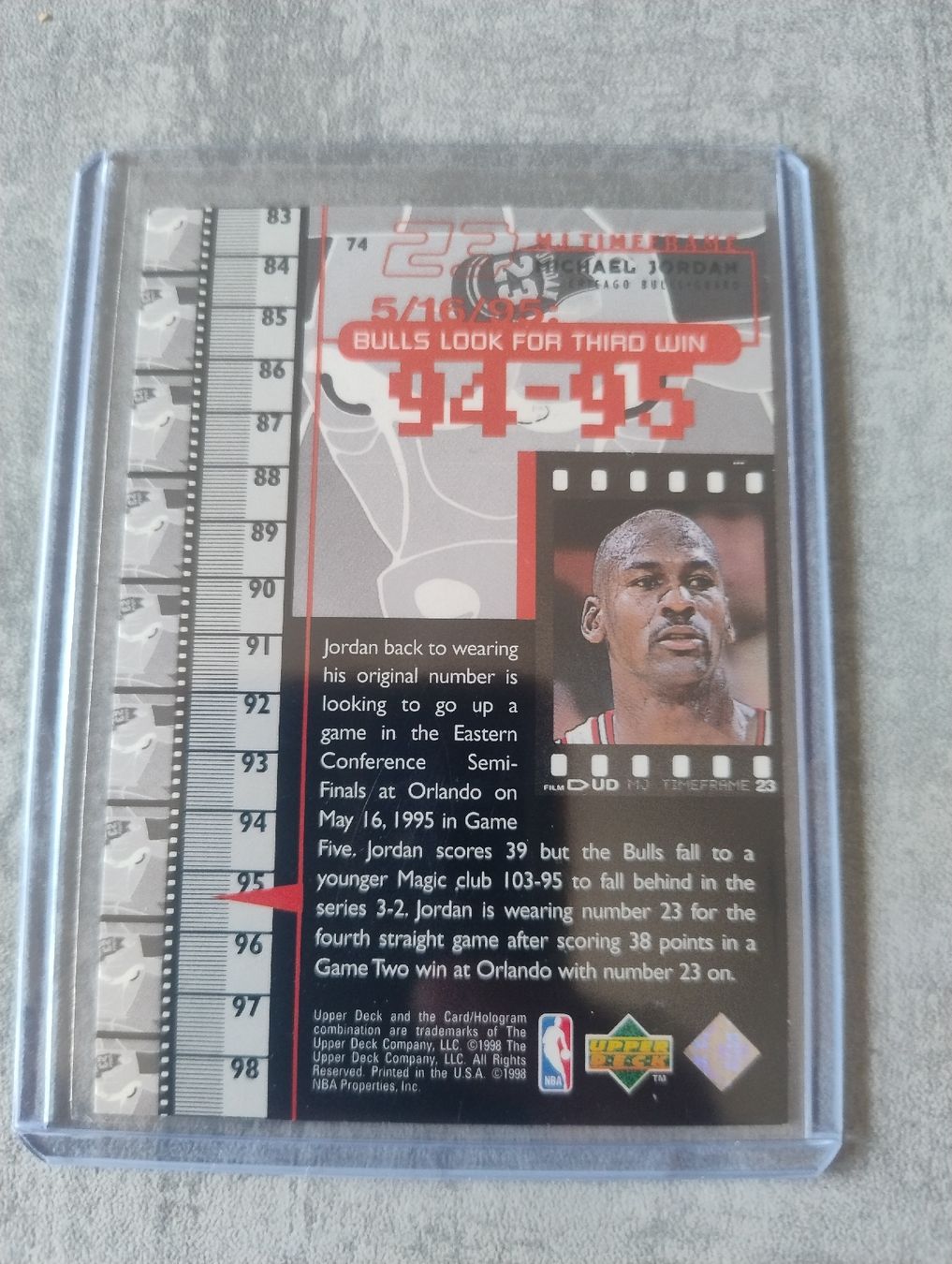 Nba Carte collezionabili: NBA 1998 UPPER DECK TIMEFRAME MICHAEL JORDAN 74 – Nuovo (secondo la descrizione) da Martigny venduto da julionix 1