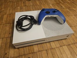 Xbox One S Konsole mit Controller und Spielen guter Zustand