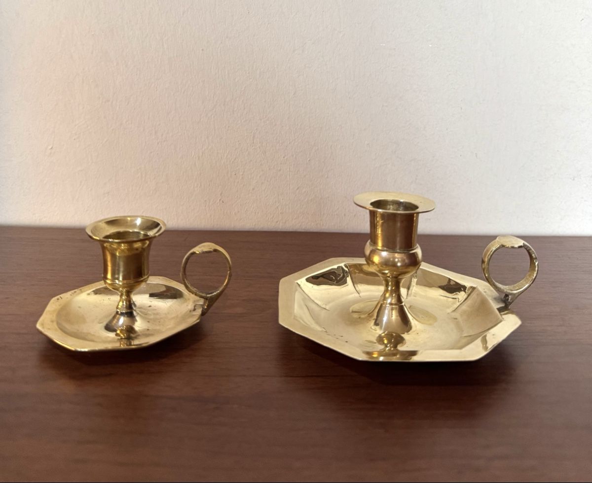 Portacandele: 2er Kerzenhalter Set aus Messing – Usato da Balsthal venduto da Narulya