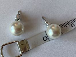Ohrenstecker Perle weiss gross