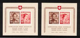 2 Pro Juventute Blocks 1941 "hell - dunkel" postfrisch **