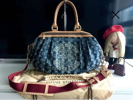 Louis Vuitton Denim Bag, Porte Epaule Cruise Raye Cabas GM