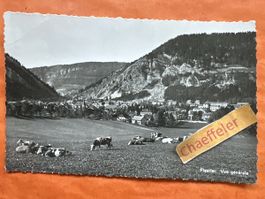 Alte Ansichtskarte von Fleurier mit Kühen. Das Top!