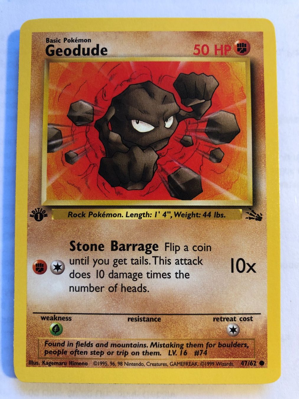 Sammelbilder & Trading cards: Geodude 1st Fossil - MINT - ab 1.- – Gebraucht aus Giubiasco von dan_pr8b