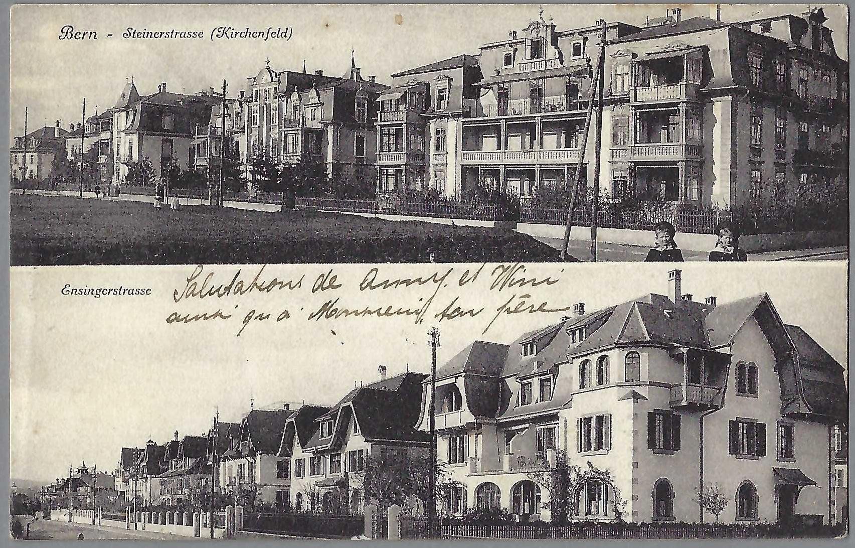 Cartoline postali: 1913, BERN, STEINERSTRASSE, ENSINGERSTRASSE – Usato da Pura venduto da ulisse1957
