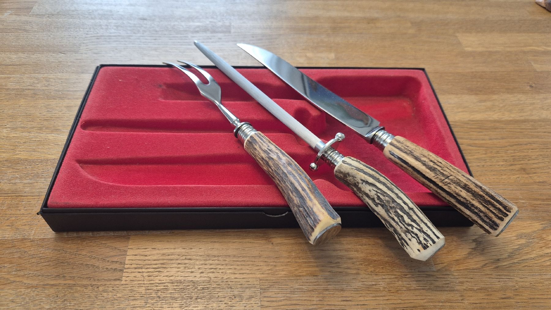 Solingen Messer: Dreizack Solingen Tranchier-Set mit  Hirschhorngriff – Gebraucht aus Winterthur von Guisto77 3