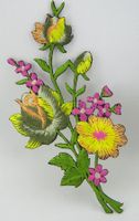 1 x BLUMEN - Aufnäher - Aufbügler - Stickerei - 11,5x5,5cm