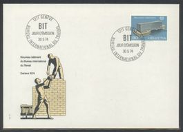 1974, FDC, BIT (D IV) Neues BIT-Gebäude in Genf