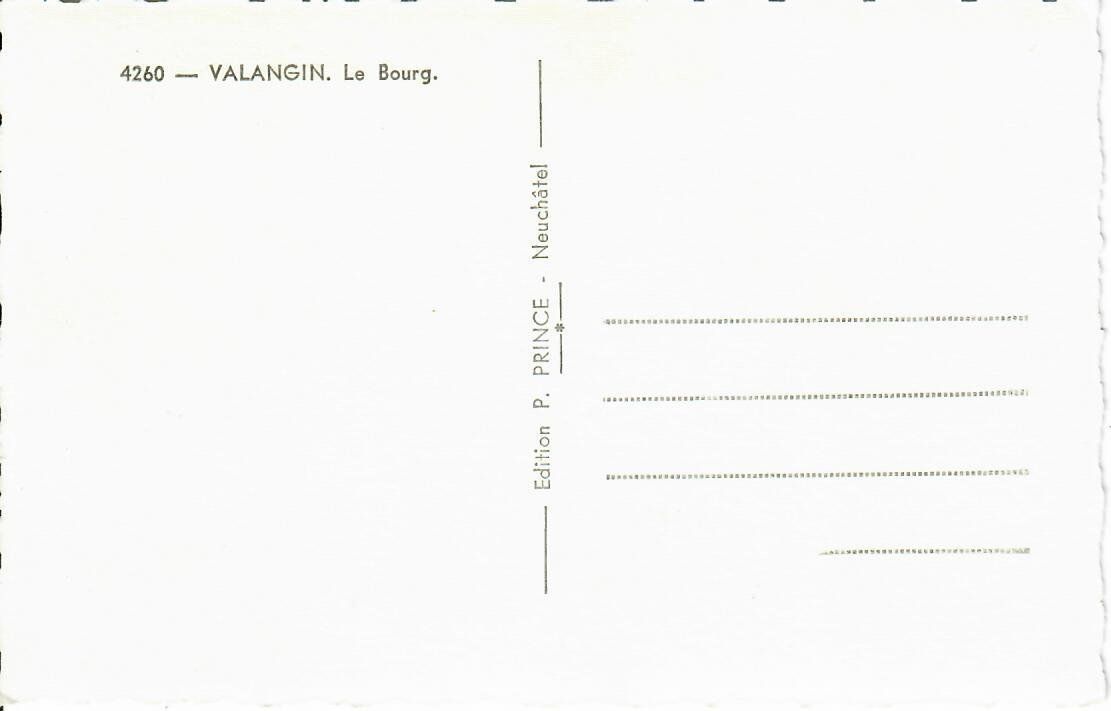 Cartoline postali: Valangin, Le Bourg mit altem VW Käfer – Usato da Hochdorf venduto da Ziegel-16 1