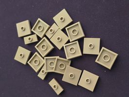 Lego 19 x Fliese mit Knopf dark tan
