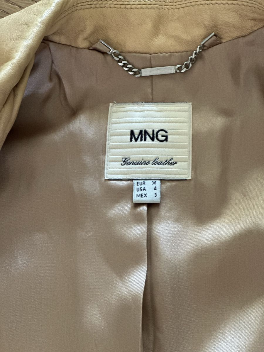 Mango Giacche: MNG Beige Leather Jacket - Size 36 - Excellent Condition – Nuovo (secondo la descrizione) da Männedorf venduto da primavera22 2