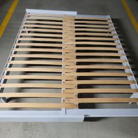 Ausziehbares Bettgestell grau,  Lattenrost  90x200cm