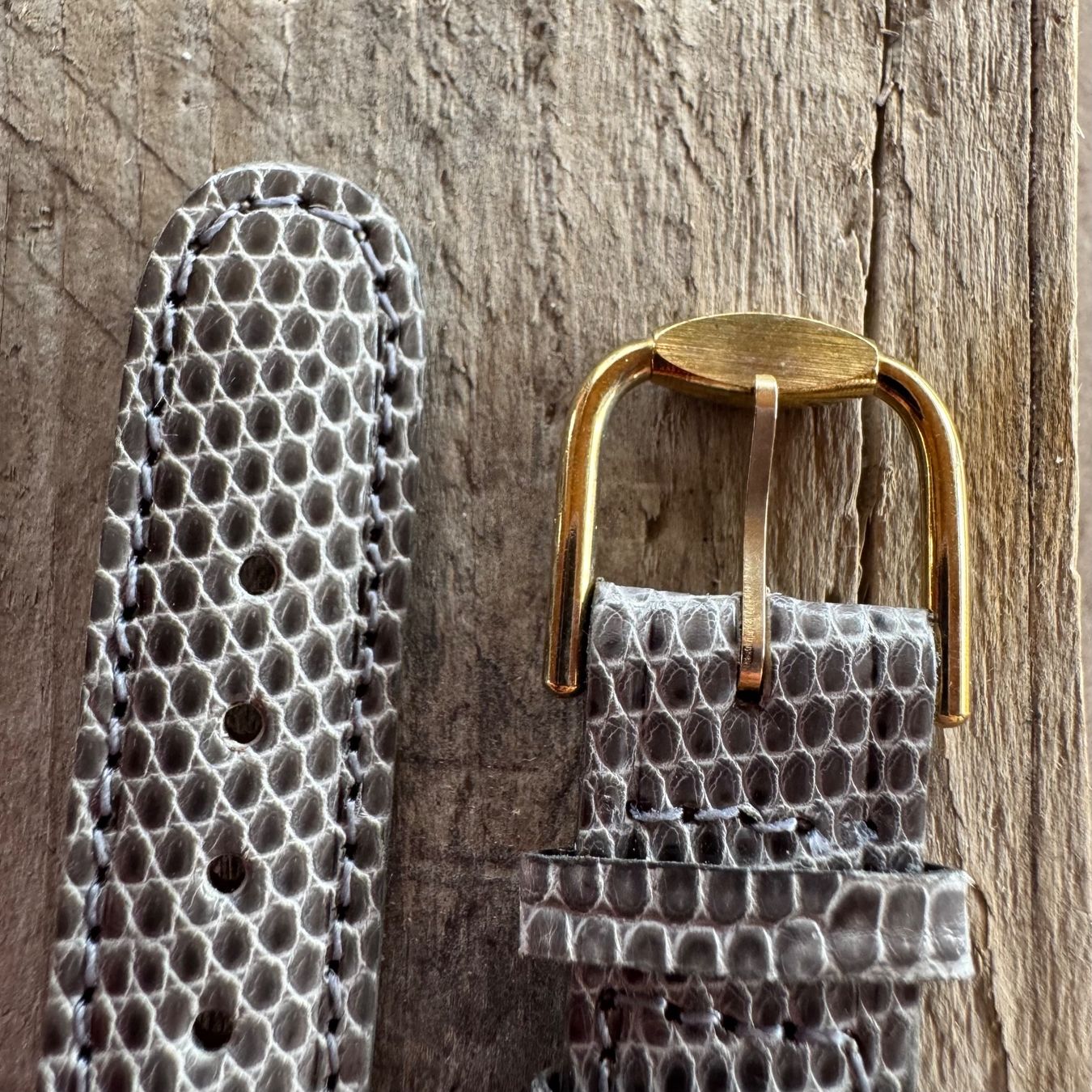 Bracciali & Braccialetti: Vintage Lizards Leather Watch Strap grey 15mm – Nuovo (secondo la descrizione) da Arzier-Le Muids venduto da Avanna 5