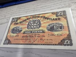 1 Pfund Sterling Banknote National Bank of Scotland 1954