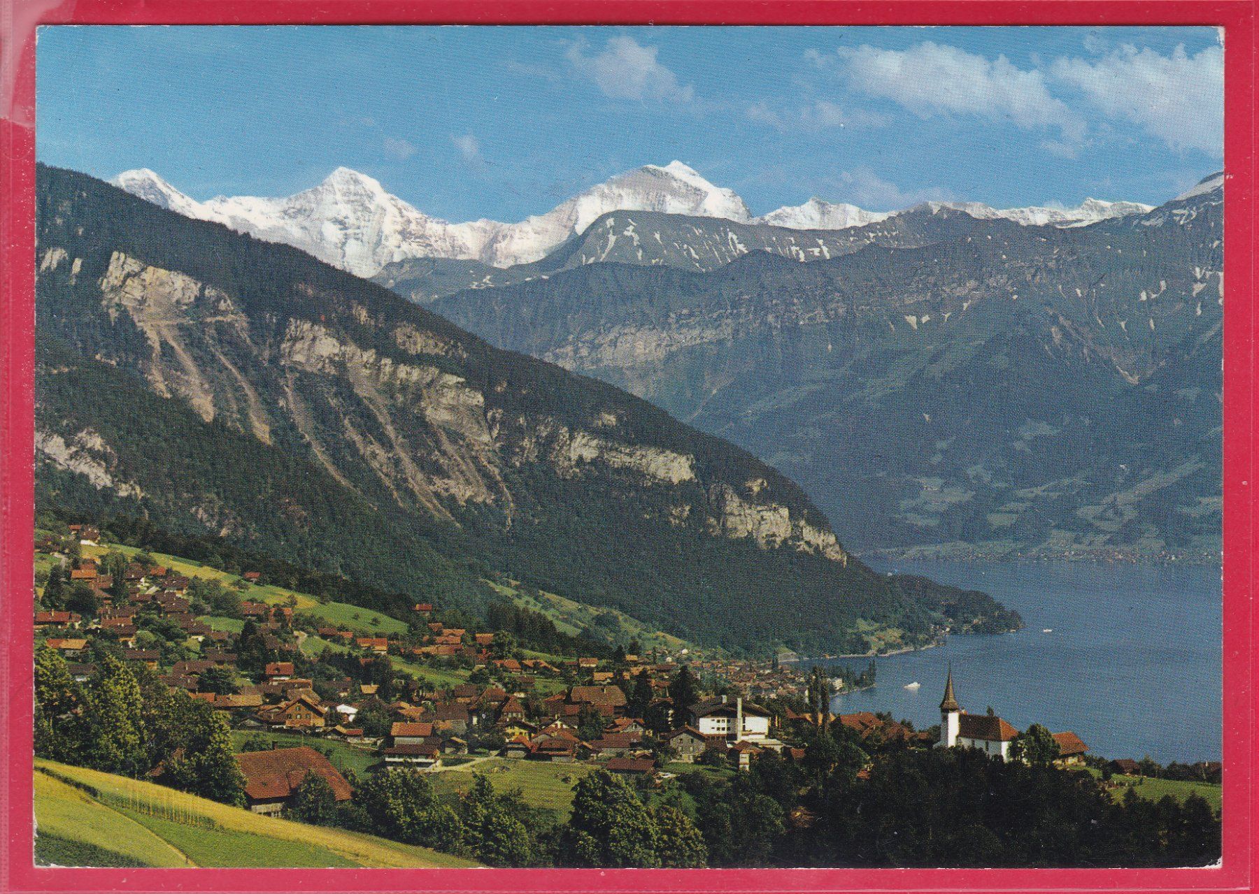 Cartoline postali: SIGRISWIL, THUNERSEE, EIGER-MÖNCH-JUNGFRAU, 3.8.1970 – Usato da Oberrieden venduto da Gebirgsstelze