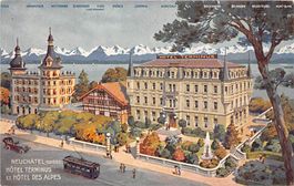 Neuchâtel, Hotel Terminus et Hotel des Alpes