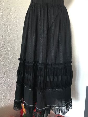 Schwarzer Elegante Maxirock Spitzenrock Gr M Gut Erhalten