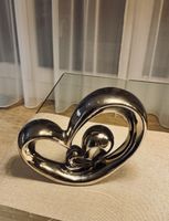 Dekorative Skulptur – Herz-Form, Silber/Chrom