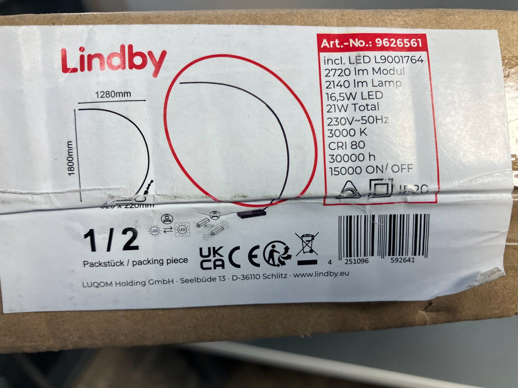 Lampade: Designer LED Stehlampe/Bogenlampe Lyndby-Kendra ab 1.- – Nuovo (secondo la descrizione) da Lichtensteig venduto da Buy24International 3
